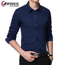 Модные однотонные Цвет футболка Для мужчин's одежда альпинистская Повседневное с воротником-стойкой и вшивным облегающая, с длинным рукавом, Топы И Футболки быстросохнущие футболки