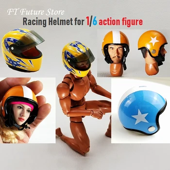 

Orange/Red/Blue 1/6 Figure Scenes Accessory Racing Motorcycle Helmet Simulation Plastic Racing Model for 12 inches Action Figure