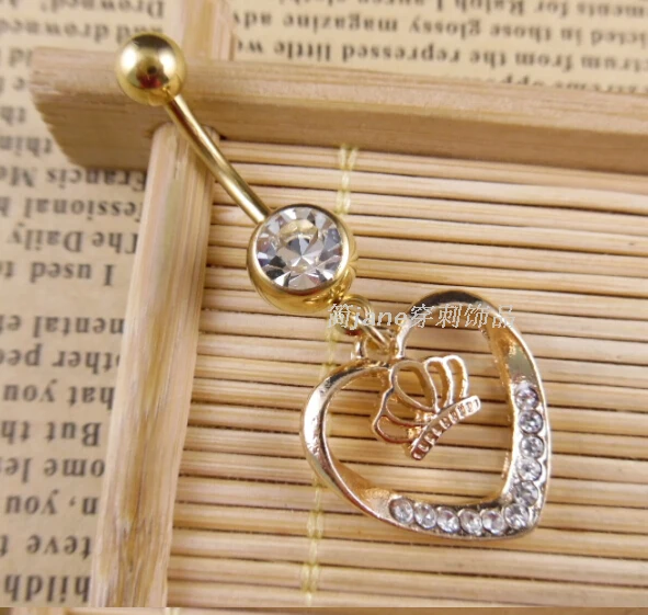 

Wholesale and retail Creative Style Crown Charm Rhinestone Body Piercing Jewelry Belly Button Ring Navel Jewelry