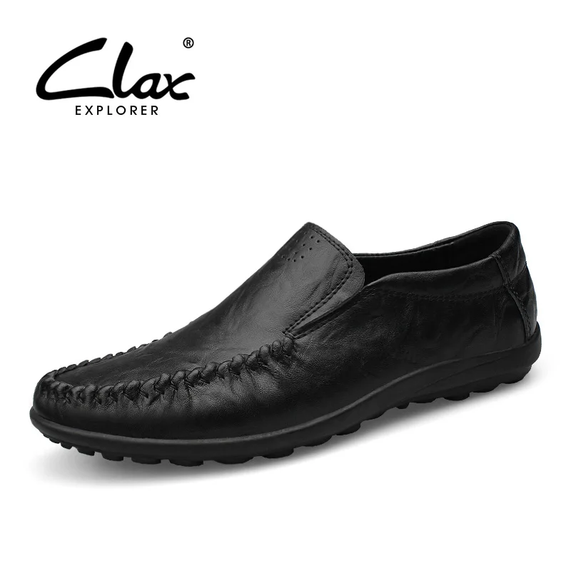 

Clax Men's Leather Dress Shoes 2018 Spring Summer Moccasin Male Genuine Leather Loafers Designers Casual Shoe Comfort Size 45 46