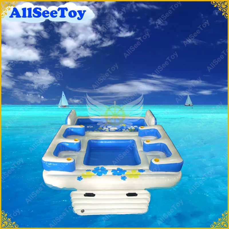

Strong PVC Tarpaulin Tropical 4 Person inflatable Floating Island Include Pool and Big Air Pump