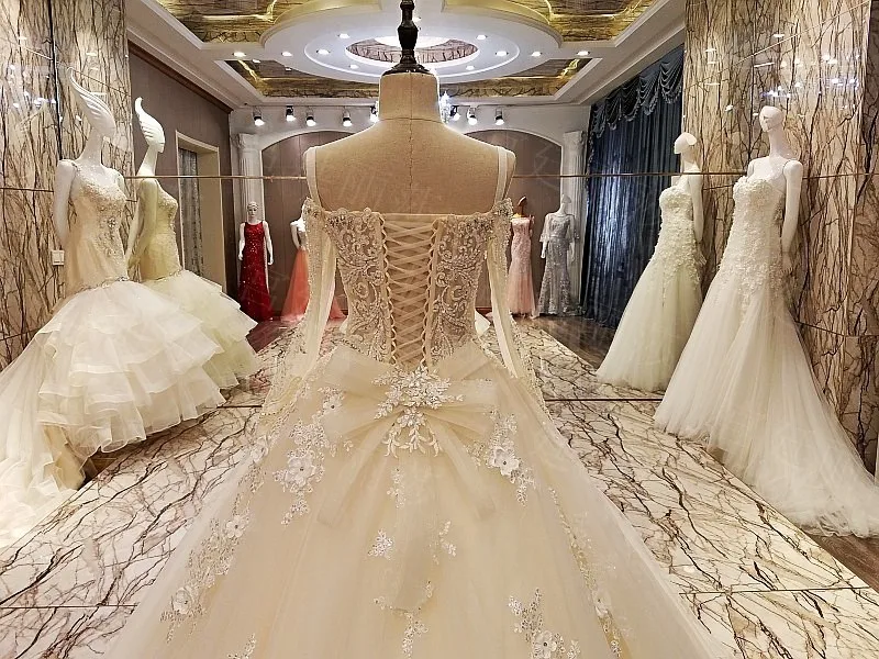 Backlake Robe de mariage 2018 кружевное бальное платье длиной до пола кружевные свадебные