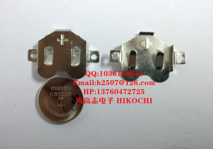 Hikochi CR1216CR1220/CR1225 SMD гнездо для батареек-таблеток BK885 металлической меди фосфористая бронза, никель, pltd