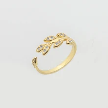 Лакомство Кристалл листьев Открытое кольцо для Для женщин свадебные Boho серебряные украшения розового золота Регулируемые кольца CZ подарок для невесты Анель masculino