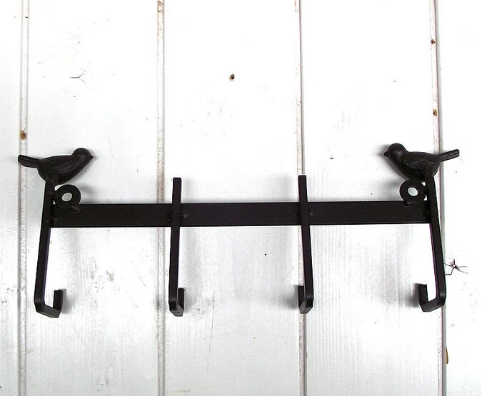 Прочная Железная металлическая настенный ключ держатель крючка домашний винтажный Декор коричневые крючки для птиц вешалка для ключей Anzol