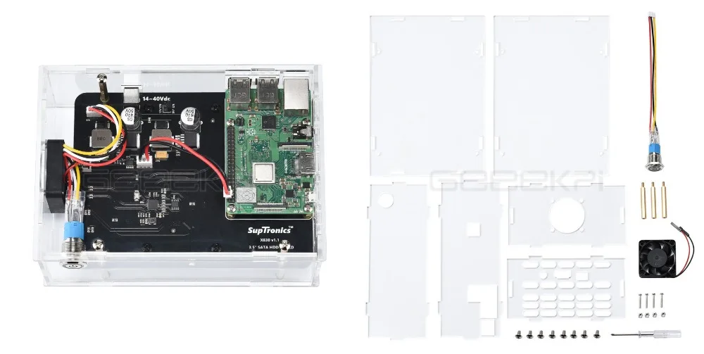 Новинка X830 V2.0 3,5 дюймов SATA HDD жесткий диск для хранения Плата расширения и дополнительный акриловый чехол для Raspberry Pi 3B+/3B/2B