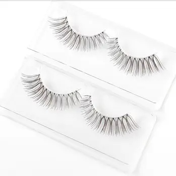 

Pure hand-grinding false eyelashes black and brown two pairs B02 imported fiber transparent fish silk stalk cross eyelashes