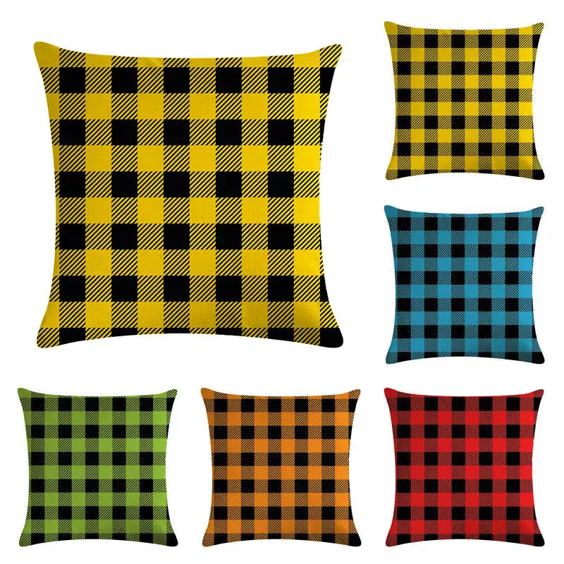 

Fashion Lattice Plaid Cushion Cover for Sofa Bed Home Decor 45x45 Pillow Case Home Decoration