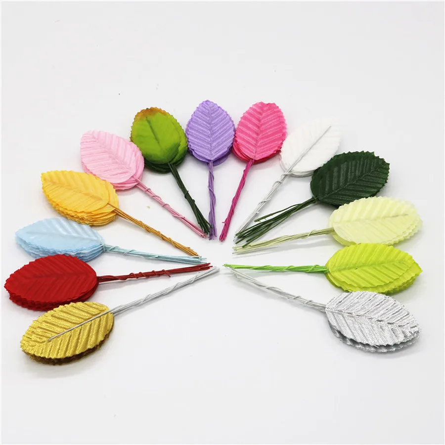 100PCS DIY Artificial Leaves Flower High Simulation Leaves for Silk Stocking Flowers Home