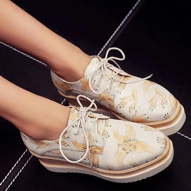 

ENMAYER new new arrival comfortable wedge pumps fashion Platform pumps  Square head wedge heels simple women pumps Lace up