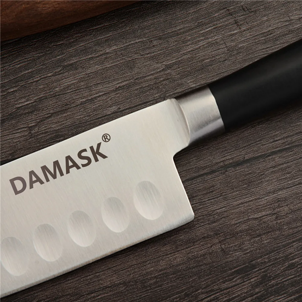DAMASK японский набор ножей шеф повара 3Cr13mov лезвие из нержавеющей стали ножи для
