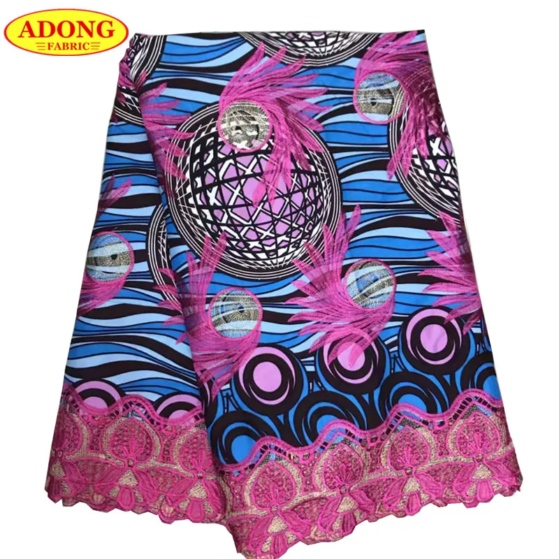 

Ankara Fabric 2019 African Print Wax Lace Fabric 100% Cotton 6 Yards/Piece Veritable Dutch Wax Lace For Bridesmaid Long Dress