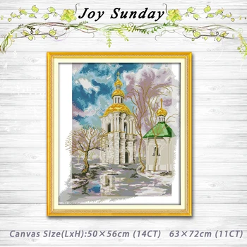 

Winter castle scenery home Decor painting 14CT11CT counted cross stitch kits embroidery set Needlework Set chinese cross stitch