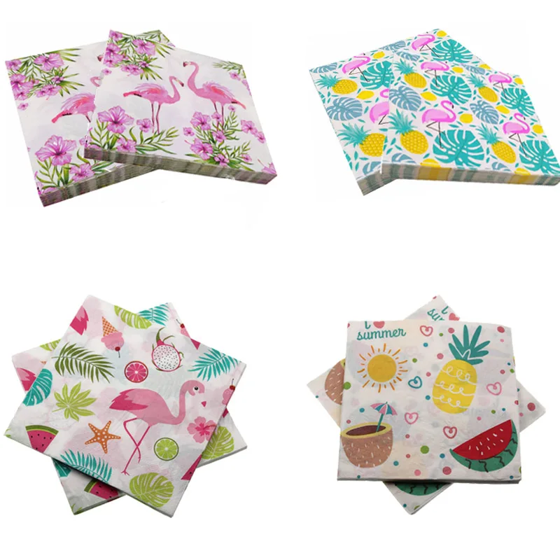 

Flamingo Pineapple Party Napkin Tropical Party Decor Tableware Beach Wedding/Hen Party Hanging Table Napkin Accessories Supplies