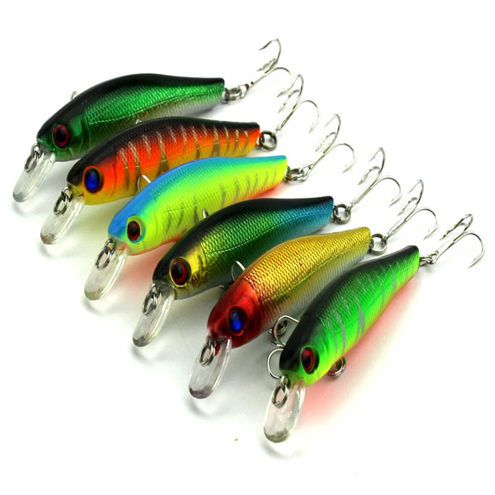 6 Pcs Colorful Artificial Fishing Lure Hard Baits Minnow Tackle Fake Bait | Спорт и развлечения