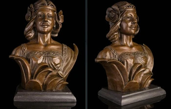 

Art Deco Sculpture Lovely Woman Girl Princess Head Bust Bronze Statue