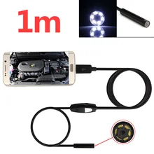 2pcs/lot Waterproof 1m/3.2ft 5.5mm 720P 6 LED Lights Endoscope USB Camera Borescope Micro USB Inspection Video Camera for Androi