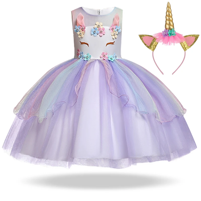 New-2019-Summer-Girl-Clothes-Unicorn-Party-Dress-Easter-Carnival-Wedding-Kids-Dresses-For-Girls-Clothing (2)