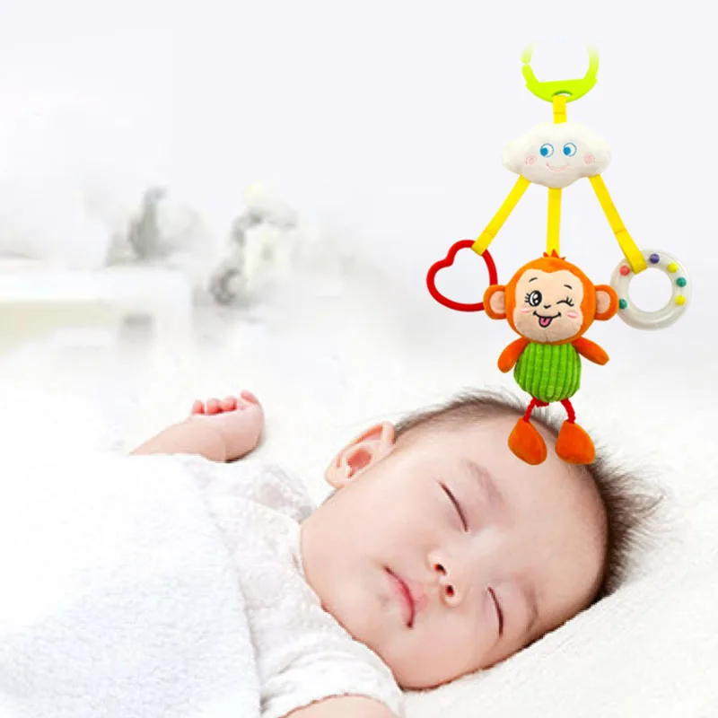 Baby Plush Toys Cartoon Animals Bed Hanging Toys Stroller Hanging Plush