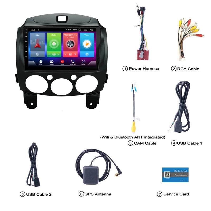 Discount Full Touch Screen Car Android 8.1 Radio Player For Mazda 2 2007-2014 DSP GPS Navigation Video Multimedia Built in Bluetooth 1