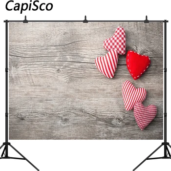 

Capisco Vinyl Custom Valentine day Photography Backdrops Prop Wooden and floor Theme Photography Background