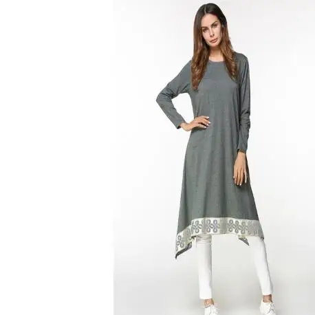 Мусульманская вышивка Abaya платье макси свободный стиль кимоно халаты Jubah Ближний