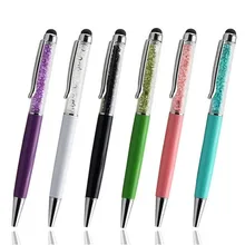 6 х Hot С кристалалми и стразами 2 в 1 Экран touch Стилусы ручка для universal pad Планшеты и шариковая написать Pen смешанный Цвет SS12