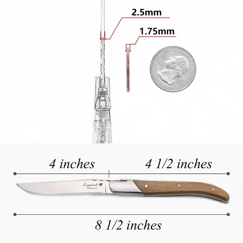 OLIVE WOOD LAGUIOLE KNIFE FORKS  (2)