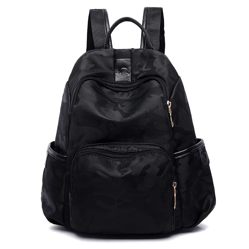 Модный мягкий подгузник, сумка, камуфляжный женский рюкзак для путешествий, водонепроницаемый нейлоновый материал, большая емкость, детский рюкзак, CL5515 - Цвет: Black