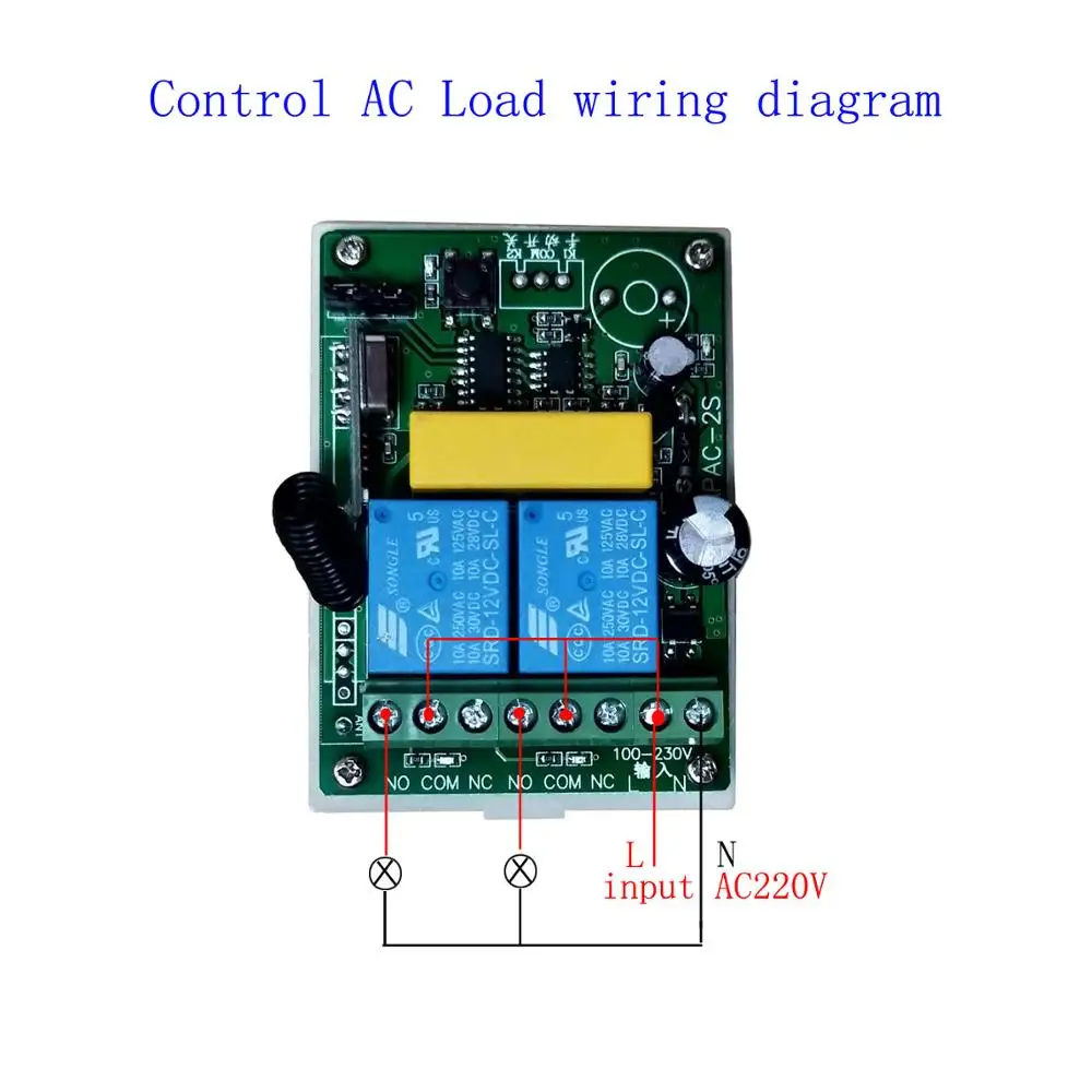 AC 110 V 220 2 CH 2CH RF беспроводной светодиодный светильник с дистанционным управлением