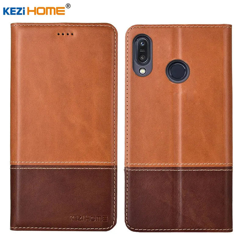 

Case for Asus Zenfone Max M1 ZB555KL KEZiHOME Double Colors Genuine Leather Flip wallet Cover for Asus ZB555KL Phone cases