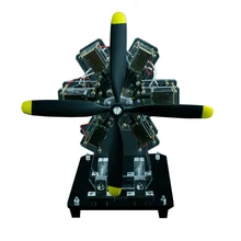 Electromagnet Engine Motor Toy Star Engine Multi-cylinder Engine Aircraft Engine Model Creative Science Experiment Gift DIY