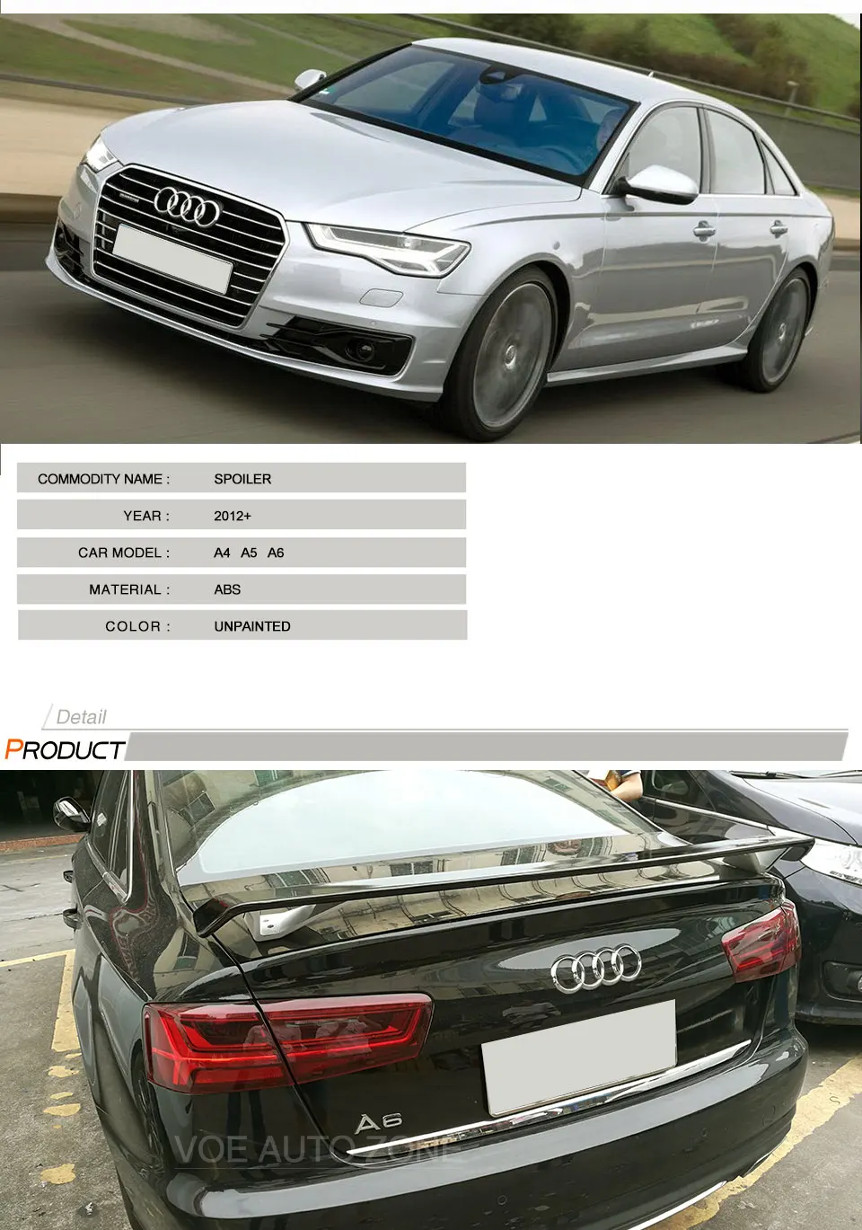 Aileron D Aileron Arriere En Plastique Abs Style Sportif Pour Audi A5 A6 12 13 14 15 16 17 Aliexpress