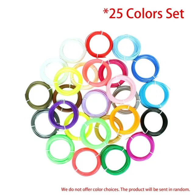 Special Offers 25 Colors 3D Printing Pen Filament Set 1.75mm ABS Filament High-Precision Supplies Materials for 3D Printer