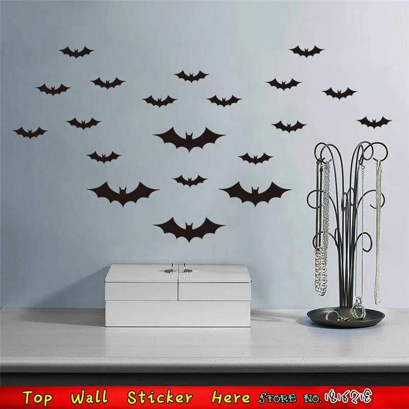 Flying Bats Batman Logo Wall Sticker DIY Home Living Room Bedroom