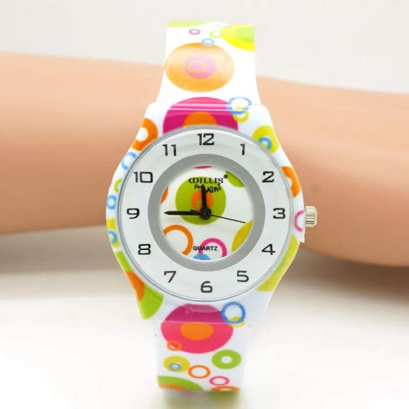 Новинка, модный детский комплект Водонепроницаемый цветочный дизайн аналоговые женские наручные Дети Малыш кварцевые наручные часы kol saati Relogi