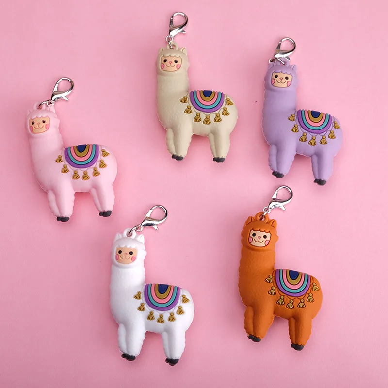 

Epoxy Three-dimensional Cute Alpaca Keychain Doll Creative Cartoon Little Sheep Bag Pendant Jewelry Small Gift Girl Keyring