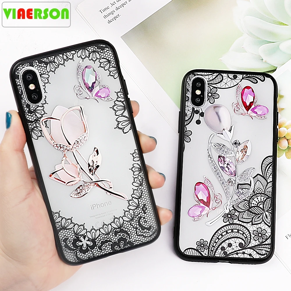 Чехол для Xiaomi Redmi Note 3 4 5A 4X6 6A S2 TPU + ПК прозрачный цветок кружева задняя крышка
