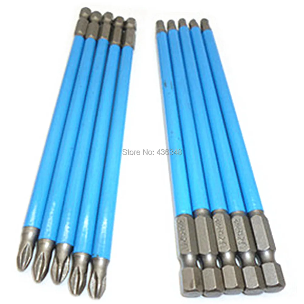 

10pcs 150mm 6" Ph2 Magnetic Phillips Head Screwdriver Bits Screw Driver Bit Magnetic Philips 2 Screw Driver Bit 1/4" Hex Shank