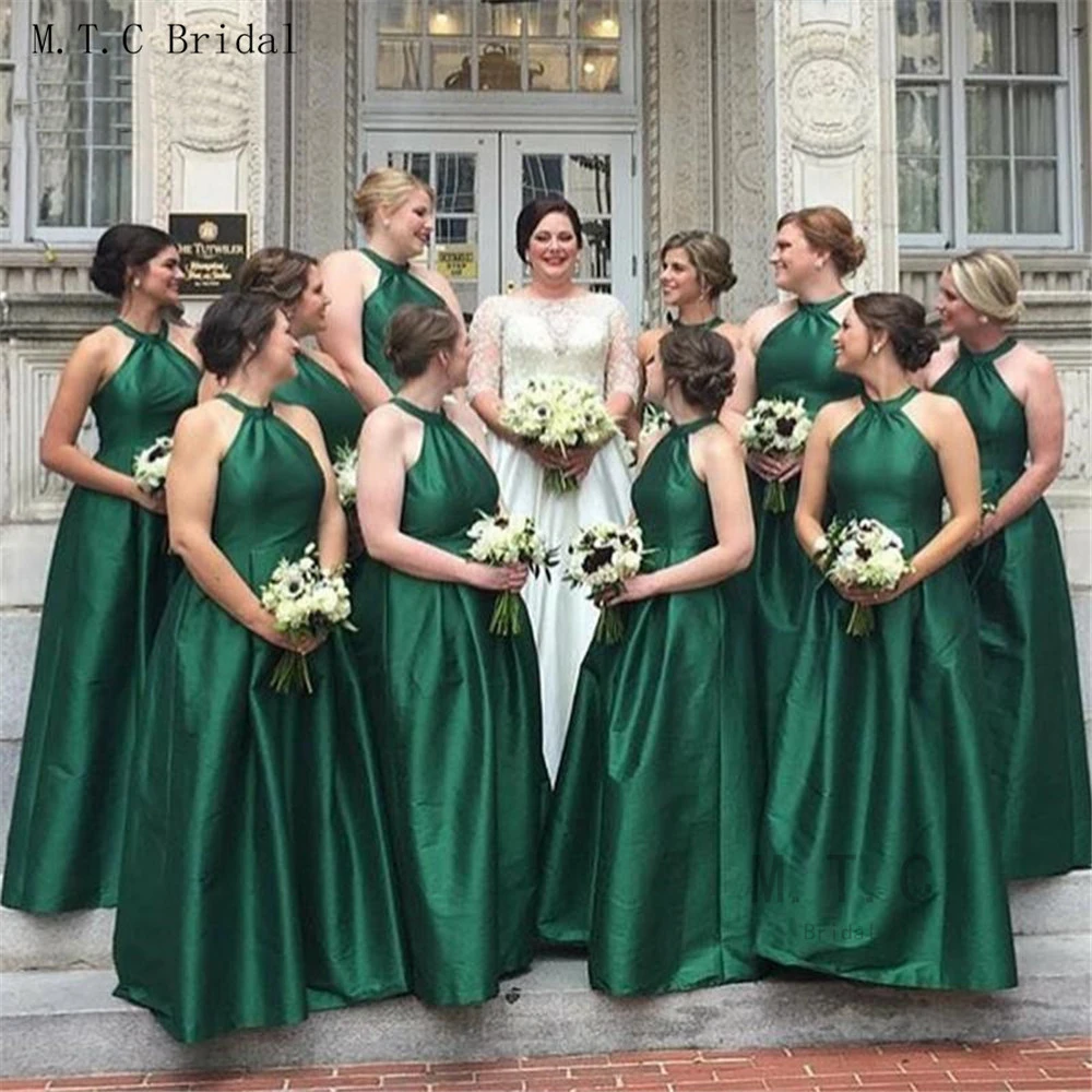 dark green bridal party