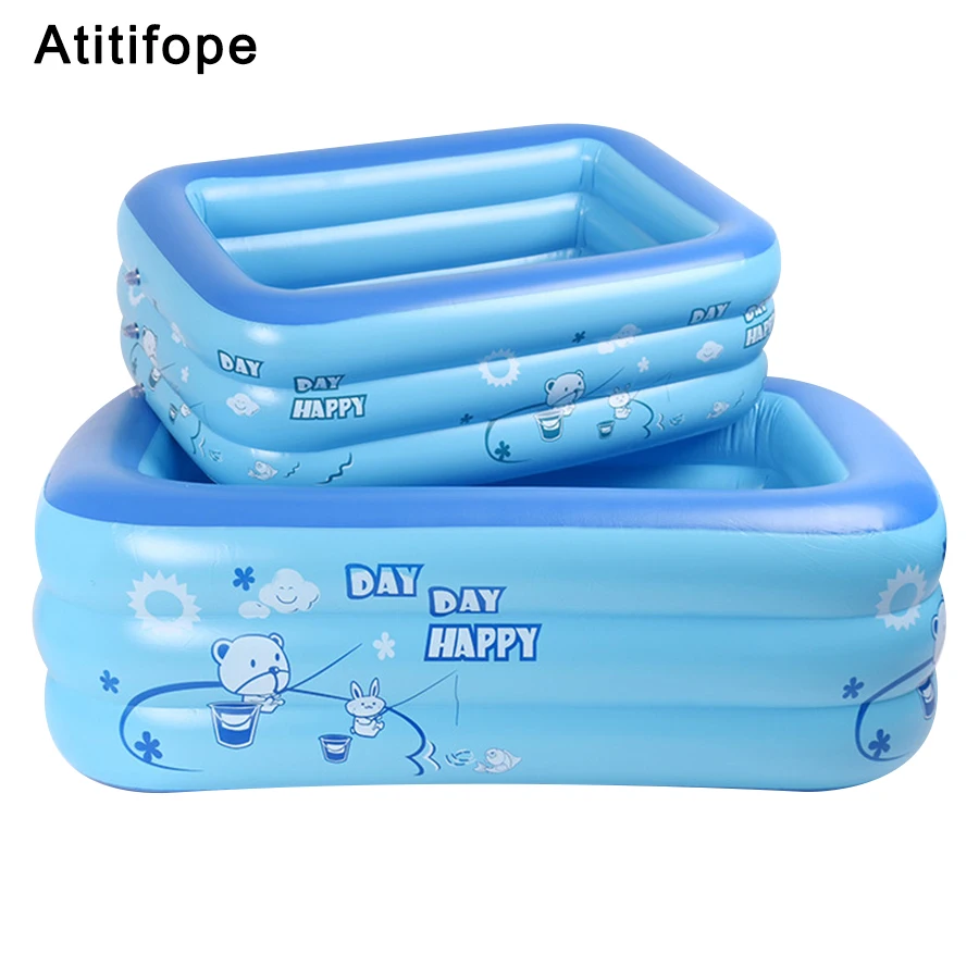 Три слоя детский бассейн утолщение пластиковые надувной бассейн пузырь внизу для сливного отверстия детский надувной бассейн