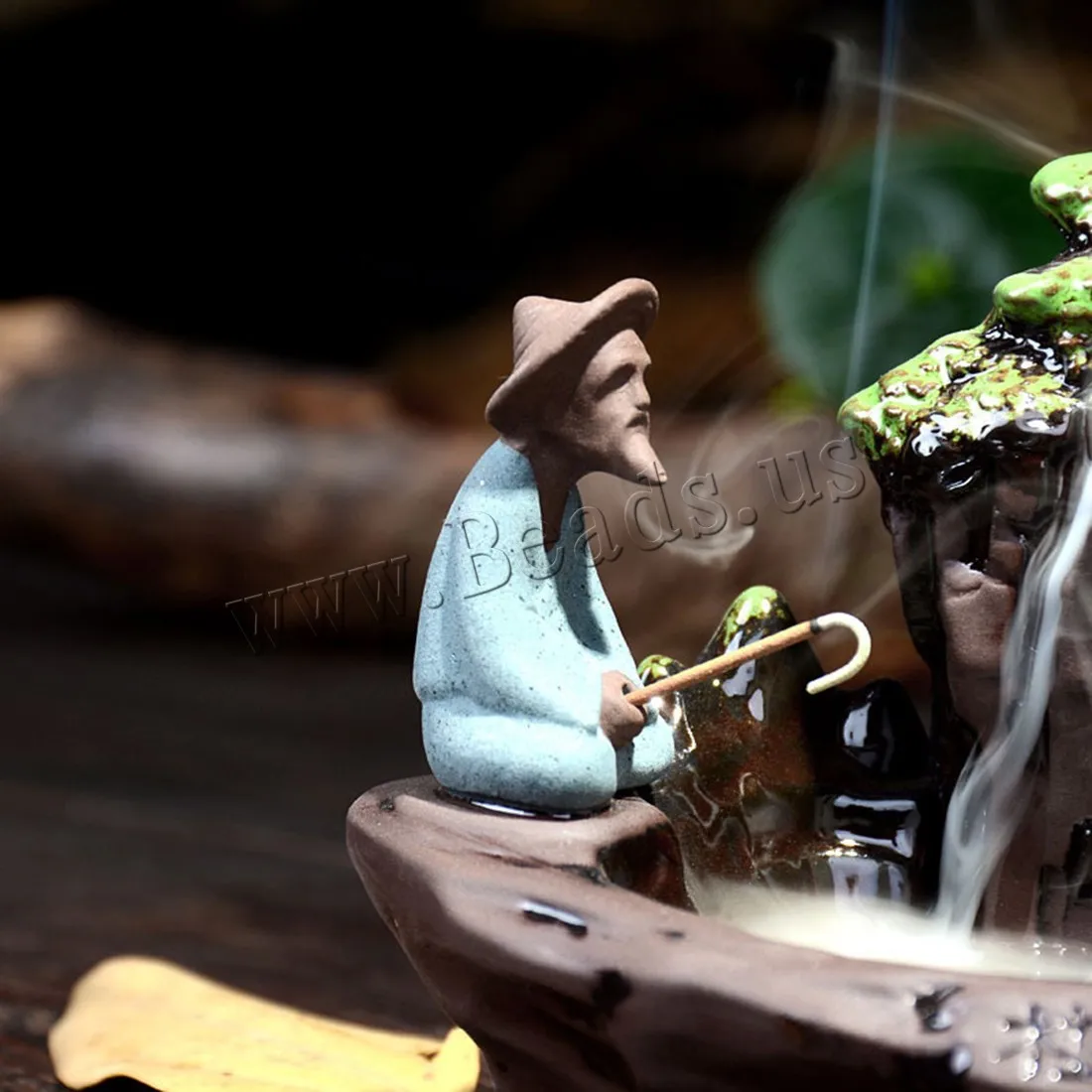 The Old Man Fishing Incense Burner Smoke Waterfall Backflow Incense Stick Holder Censer Gift Ornaments Fashion Simple Home Decor
