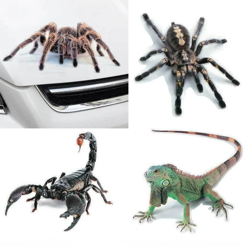 3D прикольный стикер животные бампер паук Gecko скорпионы Abarth виниловая наклейка наклейки автомобили школьные офисные аксессуары наклейка