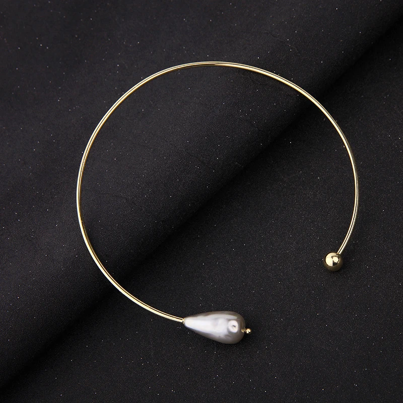 BALANBIU уникальная двухцветная акриловая жемчужина ожерелье для женщин вечерние подарки новейший золотой цвет латунь Torques модные аксессуары