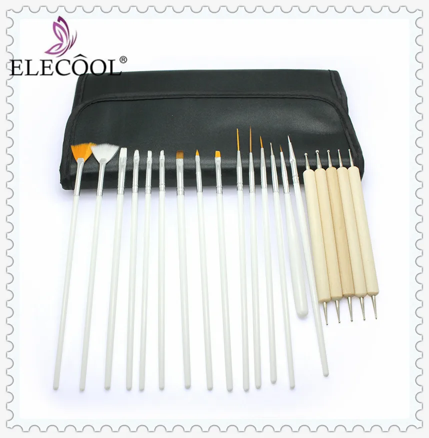 

ELECOOL 15pc Nail Art Penselen Brushes for Gel Penseel Polish Design Brush Set Painting Drawing Liner Brushes for manicure Tools