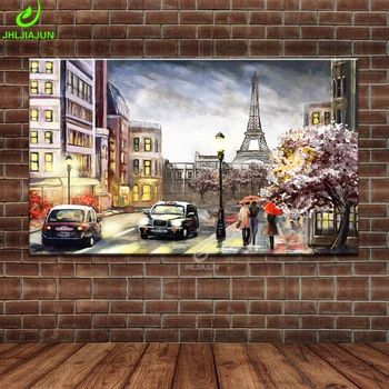 

Pop Art Mural Paris Poster Painting Picture Retro Art Long Modular Hall Photo Painting For Living Room Kitchen HD Print