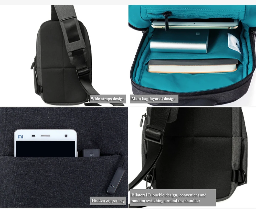 XIAOMI MI Backpack Urban Leisure Chest Pack Bag For Men Women Small Size Shoulder Type Unisex Rucksack Backpack Bags Latest (8)