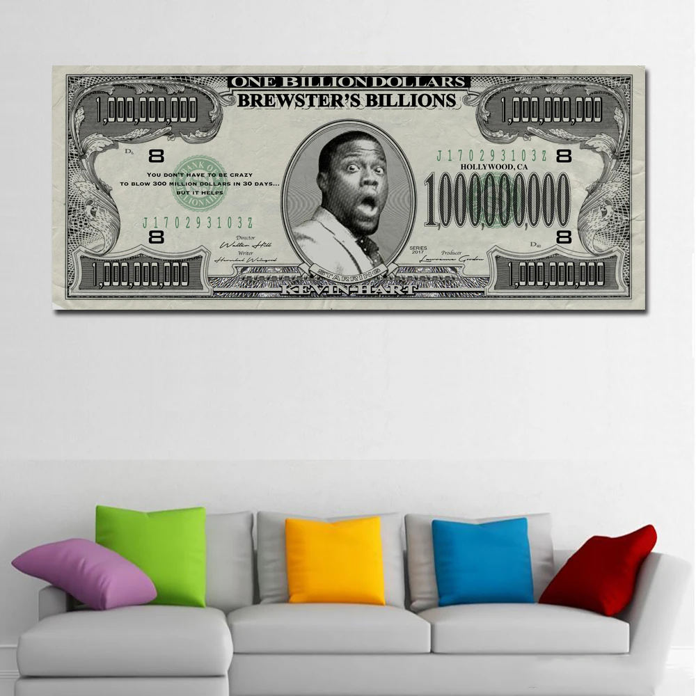 

SELFLESSLY Wall Art Canvas Paintings Wall Pictures For Living Room Home Decor Money Banknotes Dollars Billions Canvas Print