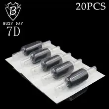 20 шт 7D насадки для тату одноразовые и татуировки прозрачные резиновые пластиковые трубки для расходные материалы для тату