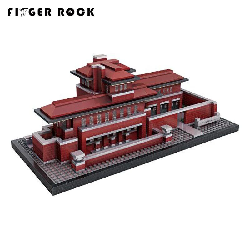 

Finger Rock Diamond Building Block 2115PCS Well Known Architecture Villa Robie House Block Model Building Kits Educational Toys